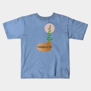 Brown Pot and Leaf Kids T-Shirt